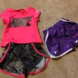 Girls 2t Nike and underarmour